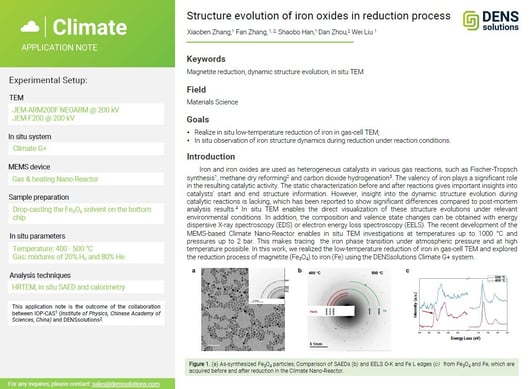 Structure evolution of iron oxides in reduction process