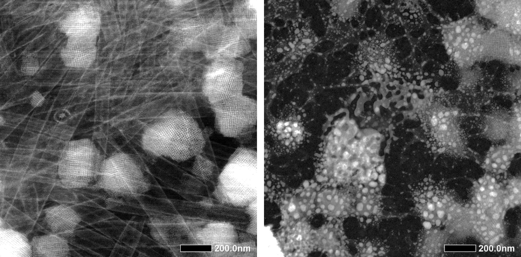 CsPbBr₃ mesocrystals before and after 2.5 hours of illumination in air
