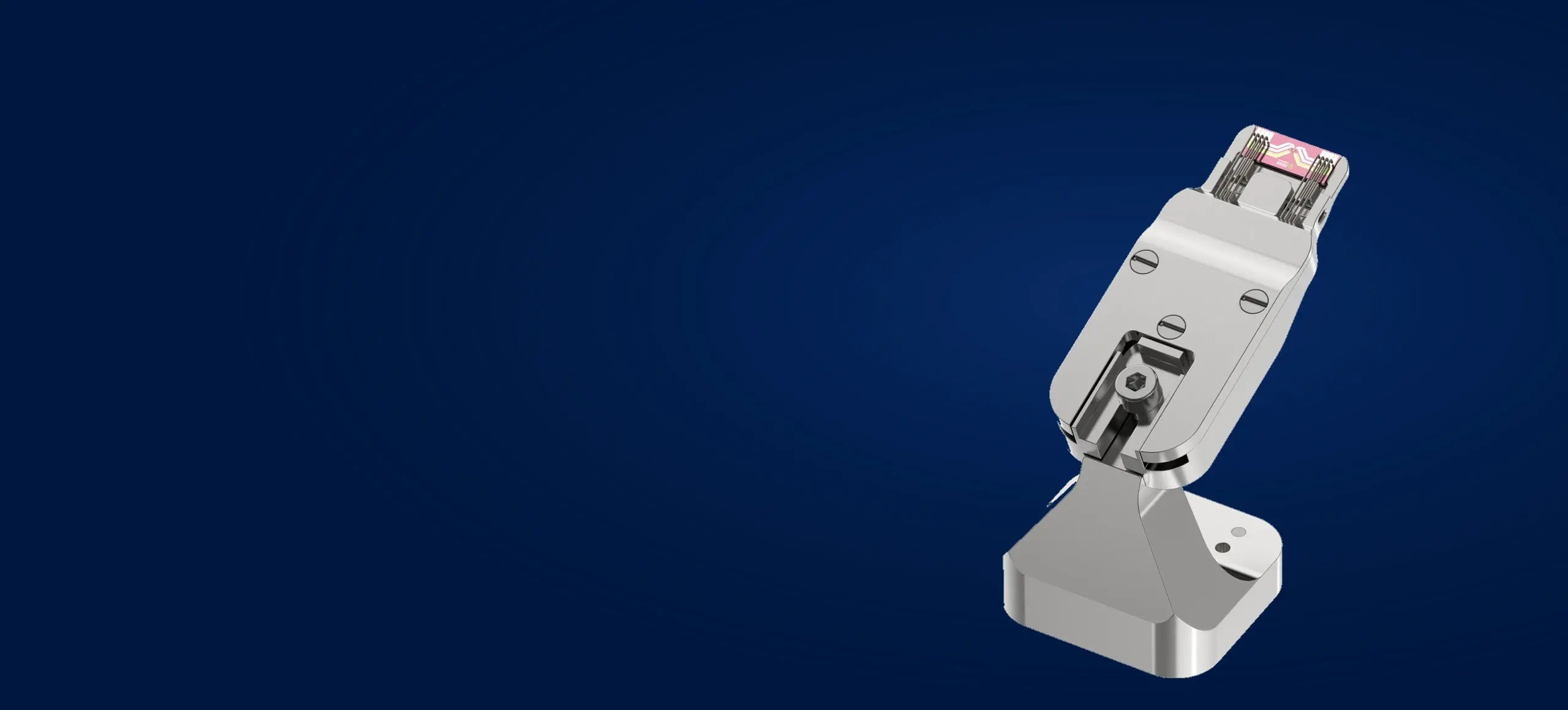 The FireBolt SEM holder tip with a heating and biasing Nano-Chip mounted